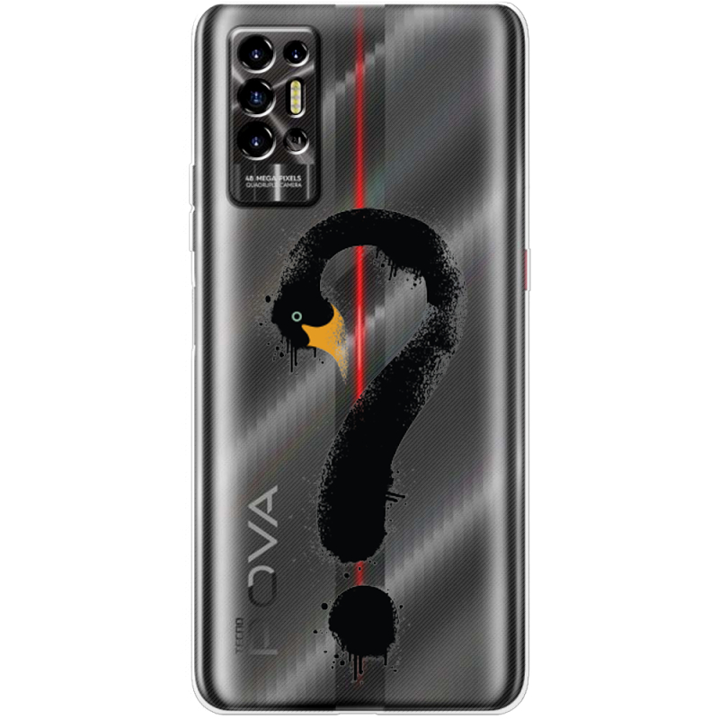 Прозрачный чехол BoxFace Tecno POVA 2 Swan question