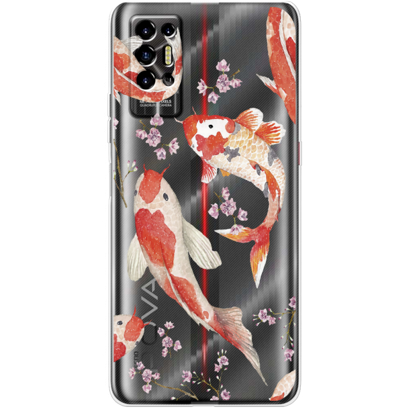 Прозрачный чехол BoxFace Tecno POVA 2 Japanese Koi Fish