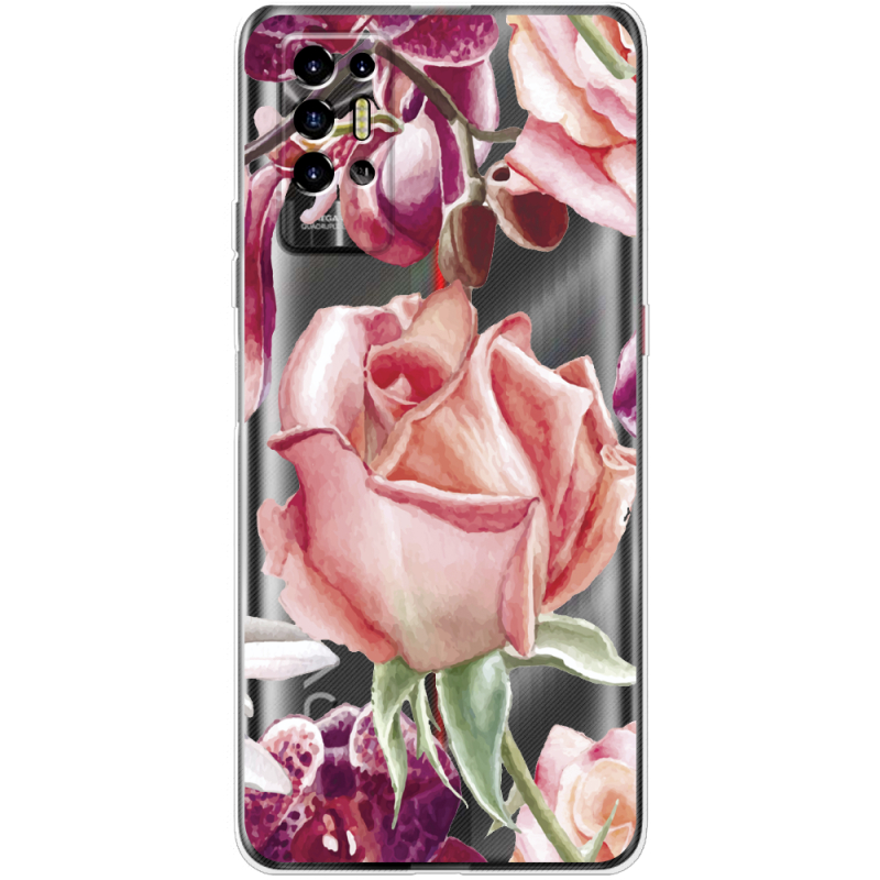 Прозрачный чехол BoxFace Tecno POVA 2 Rose