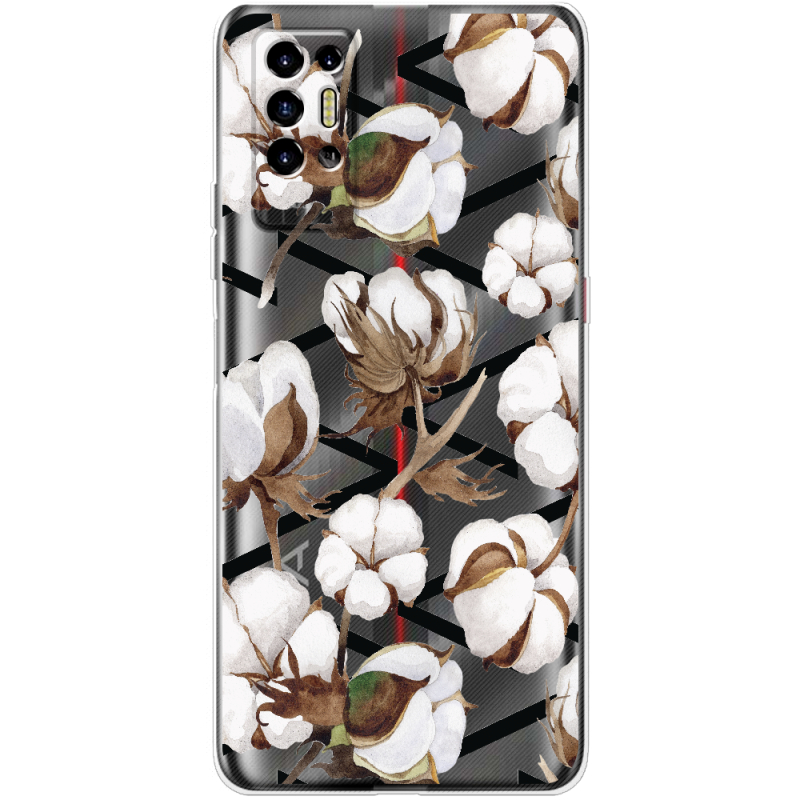 Прозрачный чехол BoxFace Tecno POVA 2 Cotton flowers