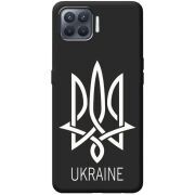 Черный чехол BoxFace OPPO Reno4 Lite Тризуб монограмма ukraine
