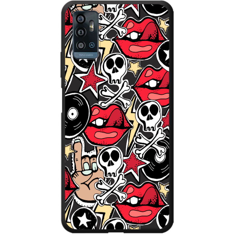 Черный чехол BoxFace ZTE Blade A71 Rock Graffiti