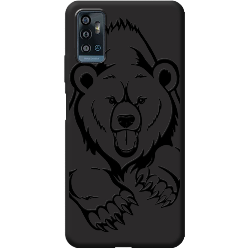 Черный чехол BoxFace ZTE Blade A71 Grizzly Bear