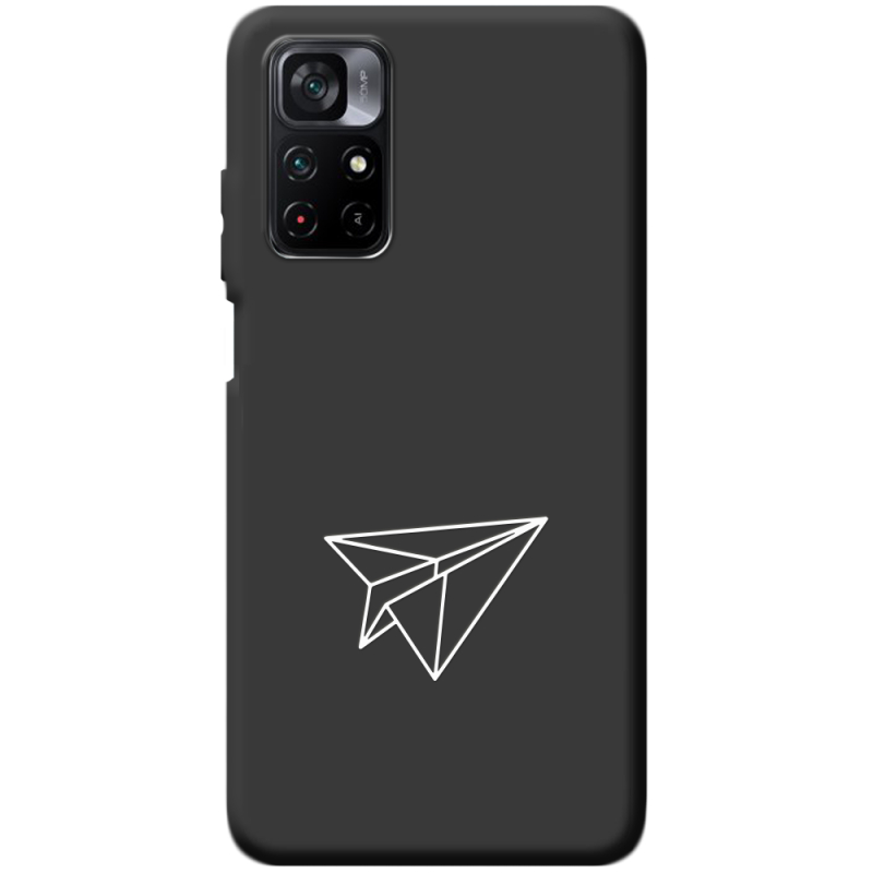 Черный чехол BoxFace Poco M4 Pro 5G Paper Plane