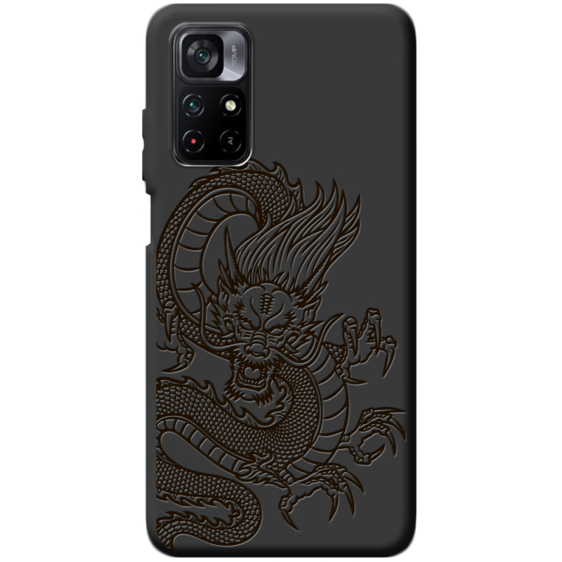 Черный чехол BoxFace Poco M4 Pro 5G Chinese Dragon