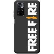 Черный чехол BoxFace Poco M4 Pro 5G Free Fire White Logo