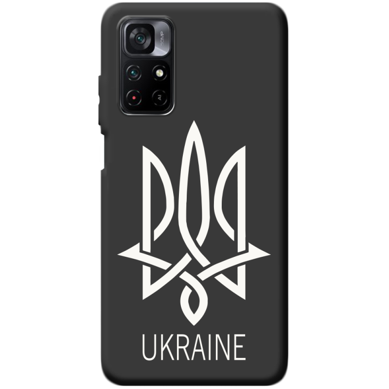 Черный чехол BoxFace Poco M4 Pro 5G Тризуб монограмма ukraine