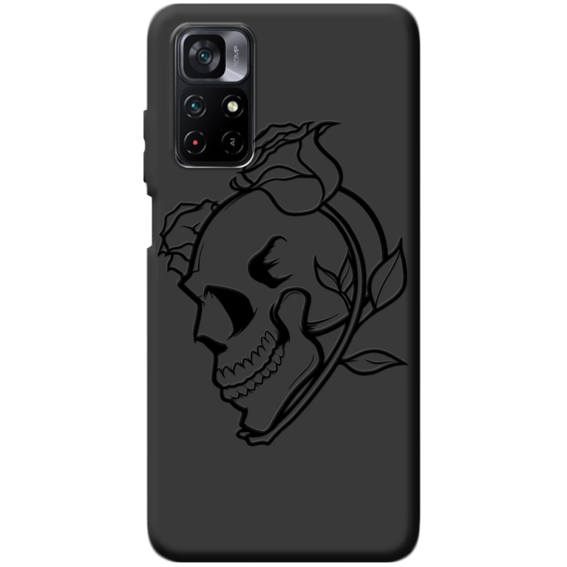 Черный чехол BoxFace Poco M4 Pro 5G Skull and Roses