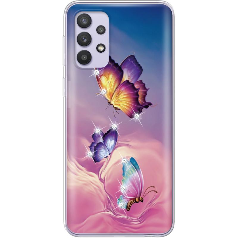 Чехол со стразами Samsung Galaxy A33 (A336) Butterflies