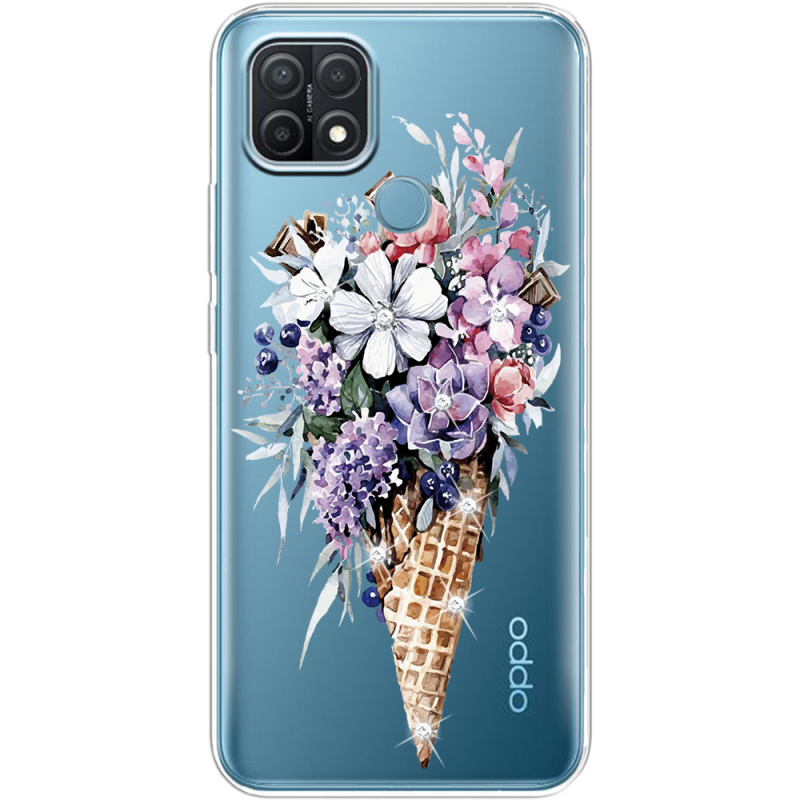 Чехол BoxFace со стразами BoxFace OPPO A15/A15s Ice Cream Flowers