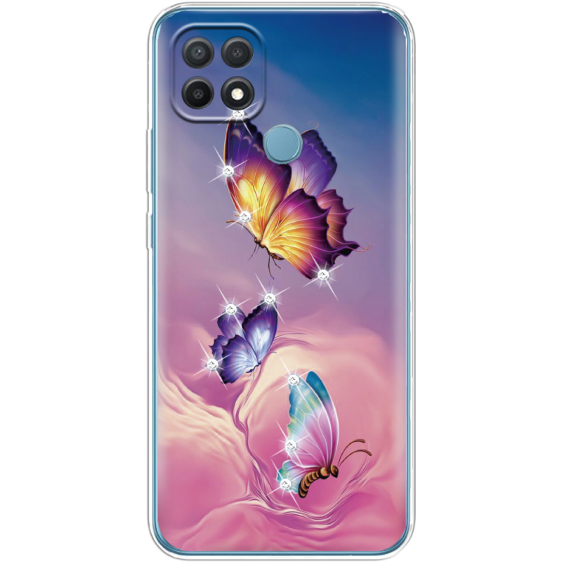 Чехол BoxFace со стразами BoxFace OPPO A15/A15s Butterflies