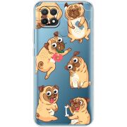 Прозрачный чехол BoxFace OPPO A15/A15s с 3D-глазками Pug