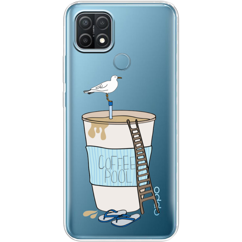 Прозрачный чехол BoxFace OPPO A15/A15s Segull in Cofee Pool