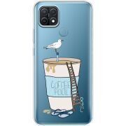 Прозрачный чехол BoxFace OPPO A15/A15s Segull in Cofee Pool