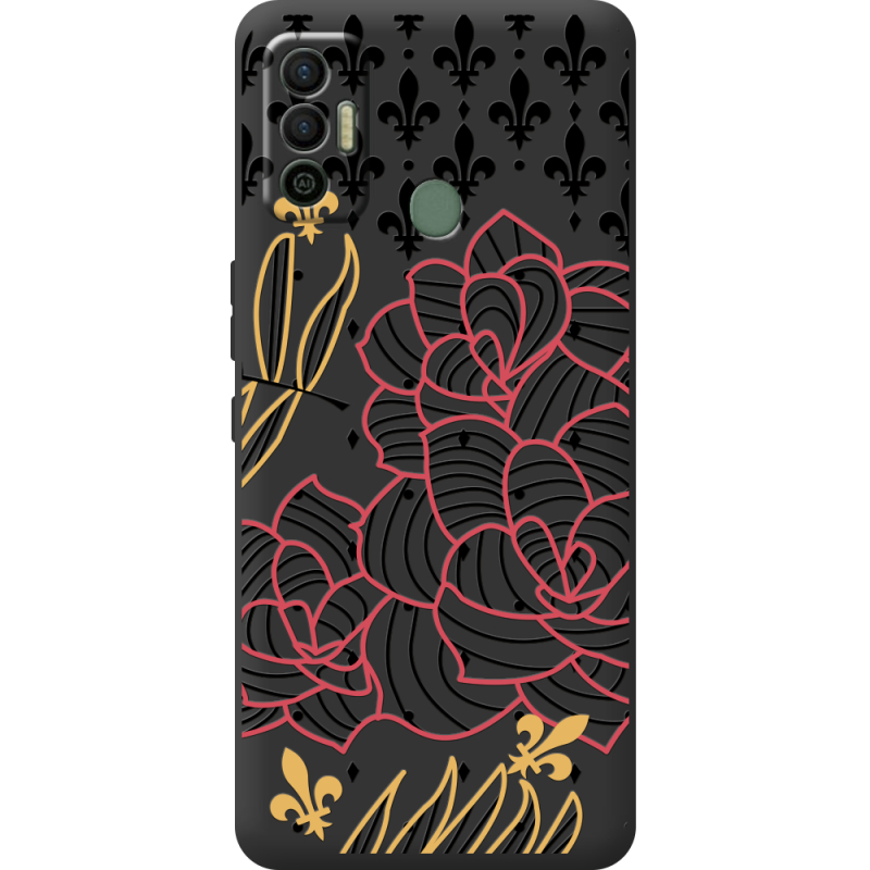 Черный чехол BoxFace Tecno Spark 7 FranceFlowers