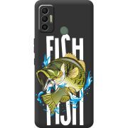 Черный чехол BoxFace Tecno Spark 7 Fish