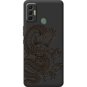 Черный чехол BoxFace Tecno Spark 7 Chinese Dragon