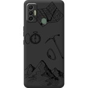 Черный чехол BoxFace Tecno Spark 7 Mountains