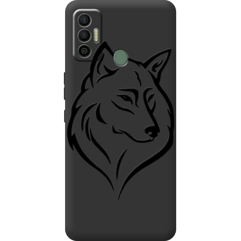 Черный чехол BoxFace Tecno Spark 7 Wolf