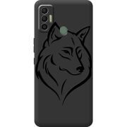 Черный чехол BoxFace Tecno Spark 7 Wolf