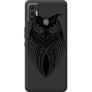 Черный чехол BoxFace Tecno Spark 7 Owl