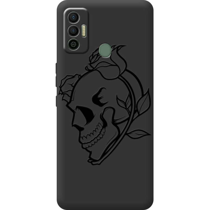 Черный чехол BoxFace Tecno Spark 7 Skull and Roses