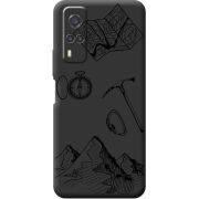 Черный чехол BoxFace Vivo Y31 Mountains