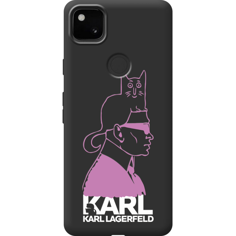 Черный чехол BoxFace Google Pixel 4a Pink Karl