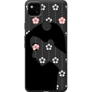 Черный чехол BoxFace Google Pixel 4a Flower Hair