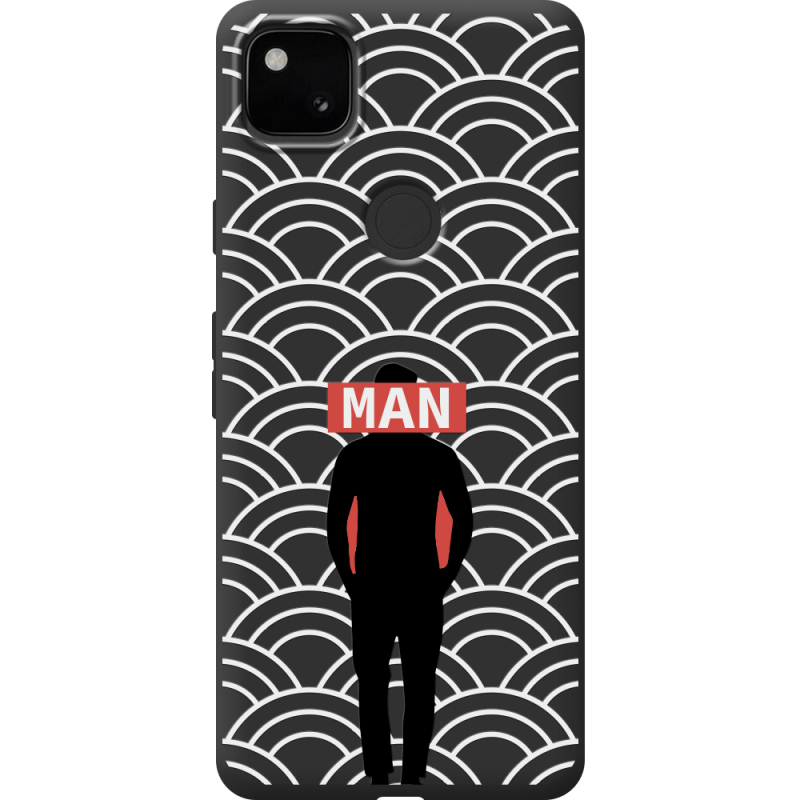 Черный чехол BoxFace Google Pixel 4a Man Pattern