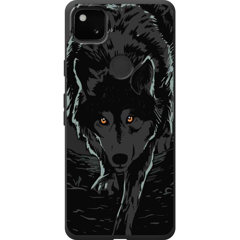 Черный чехол BoxFace Google Pixel 4a Wolf