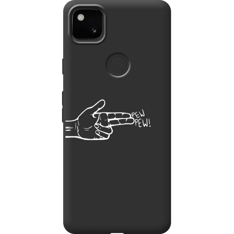 Черный чехол BoxFace Google Pixel 4a Pew Pew