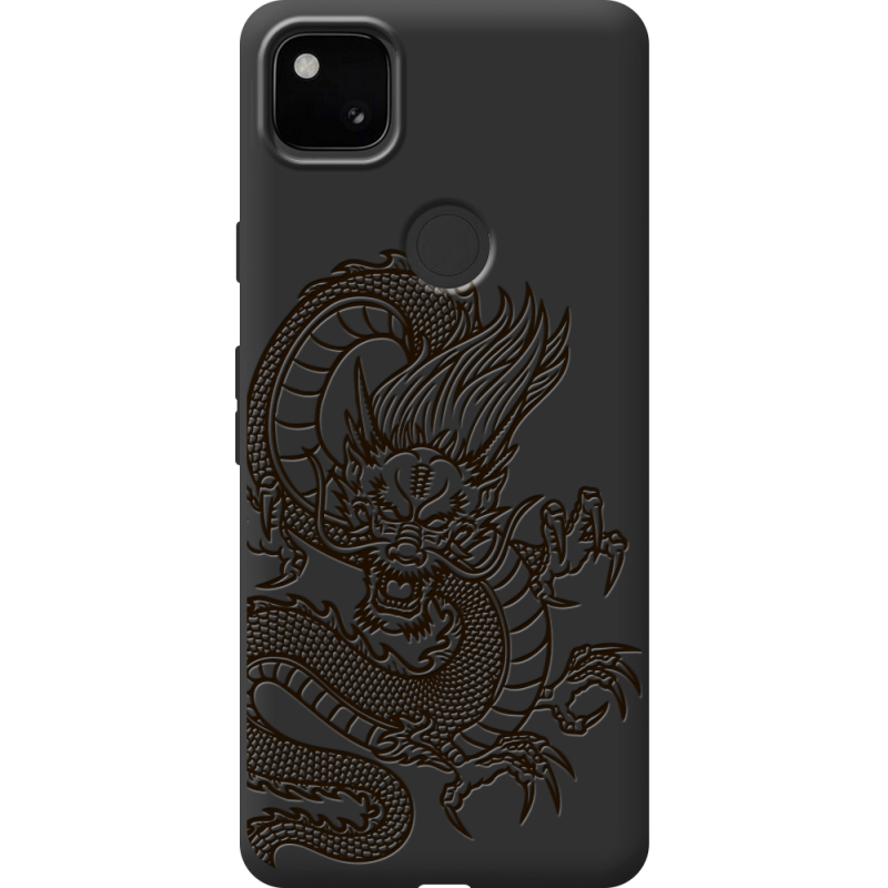 Черный чехол BoxFace Google Pixel 4a Chinese Dragon