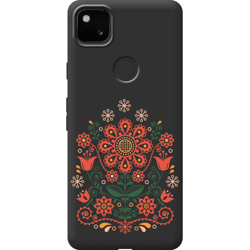 Черный чехол BoxFace Google Pixel 4a Ukrainian Ornament