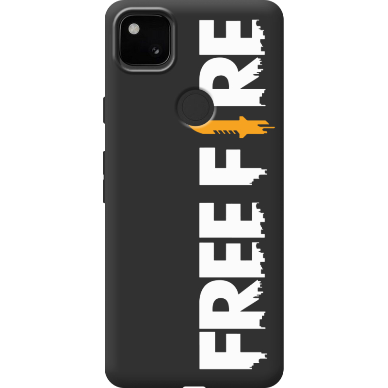 Черный чехол BoxFace Google Pixel 4a Free Fire White Logo