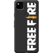 Черный чехол BoxFace Google Pixel 4a Free Fire White Logo