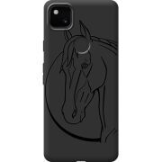 Черный чехол BoxFace Google Pixel 4a Horse