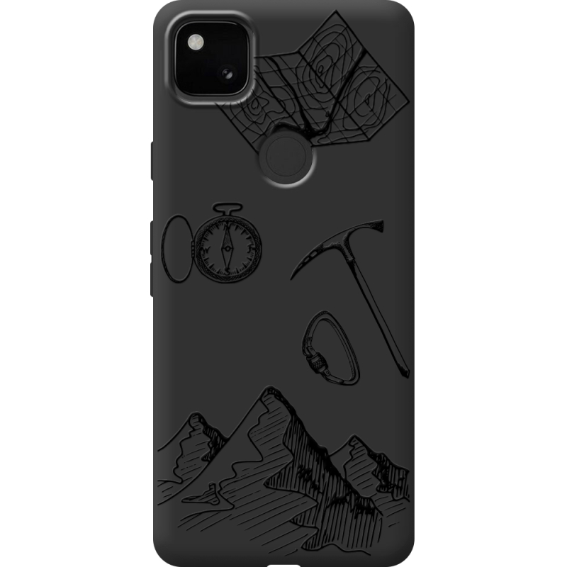 Черный чехол BoxFace Google Pixel 4a Mountains