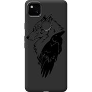 Черный чехол BoxFace Google Pixel 4a Wolf and Raven