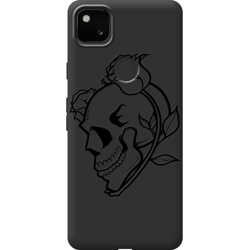 Черный чехол BoxFace Google Pixel 4a Skull and Roses