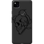 Черный чехол BoxFace Google Pixel 4a Skull and Roses