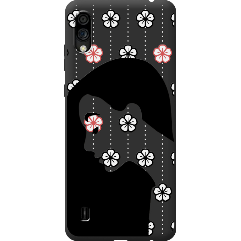 Черный чехол BoxFace ZTE Blade A5 2020 Flower Hair