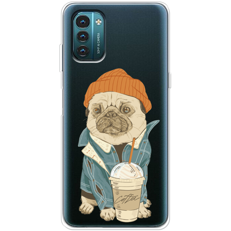 Прозрачный чехол BoxFace Nokia G21 Dog Coffeeman