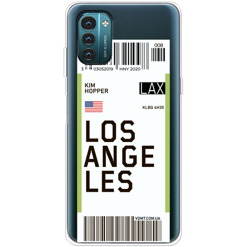 Прозрачный чехол BoxFace Nokia G21 Ticket Los Angeles