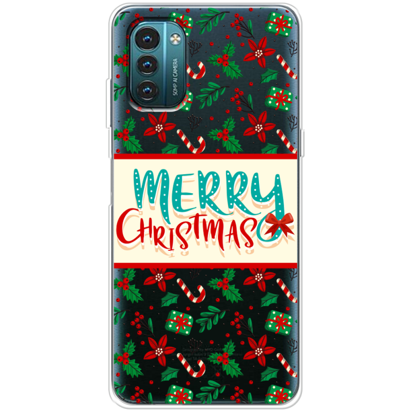 Прозрачный чехол BoxFace Nokia G21 Vintage Christmas Pattern