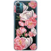 Прозрачный чехол BoxFace Nokia G21 Peony Watercolor Style