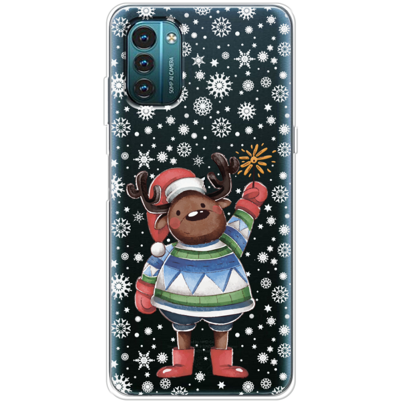 Прозрачный чехол BoxFace Nokia G21 Christmas Deer with Snow