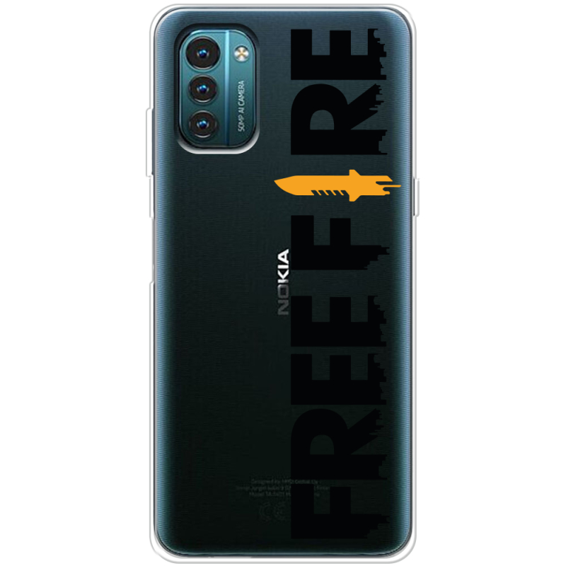 Прозрачный чехол BoxFace Nokia G21 Free Fire Black Logo