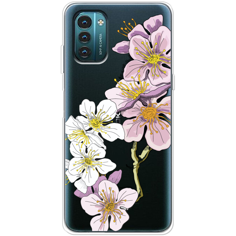 Прозрачный чехол BoxFace Nokia G21 Cherry Blossom