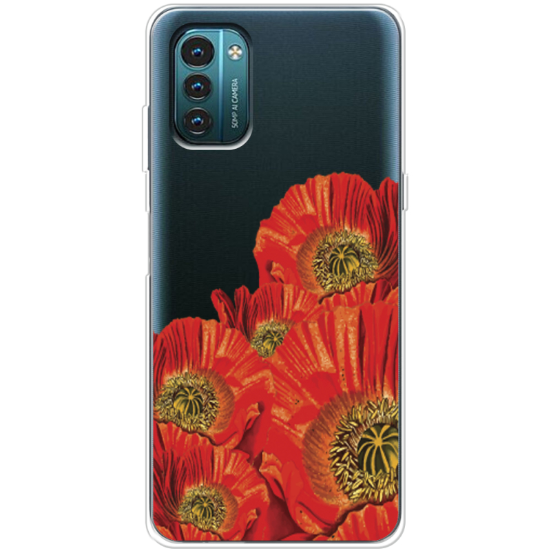 Прозрачный чехол BoxFace Nokia G21 Red Poppies